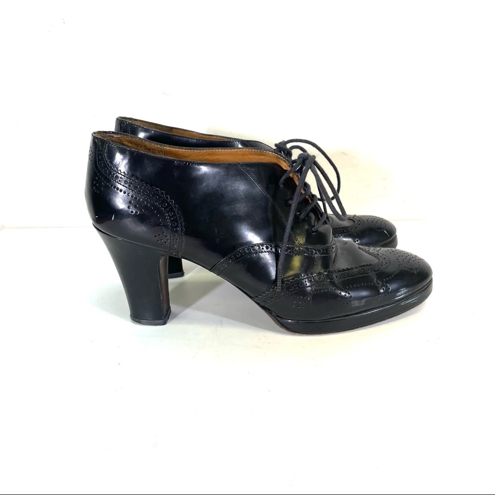 Vintage Ralph Lauren black leather ankle heels size 8